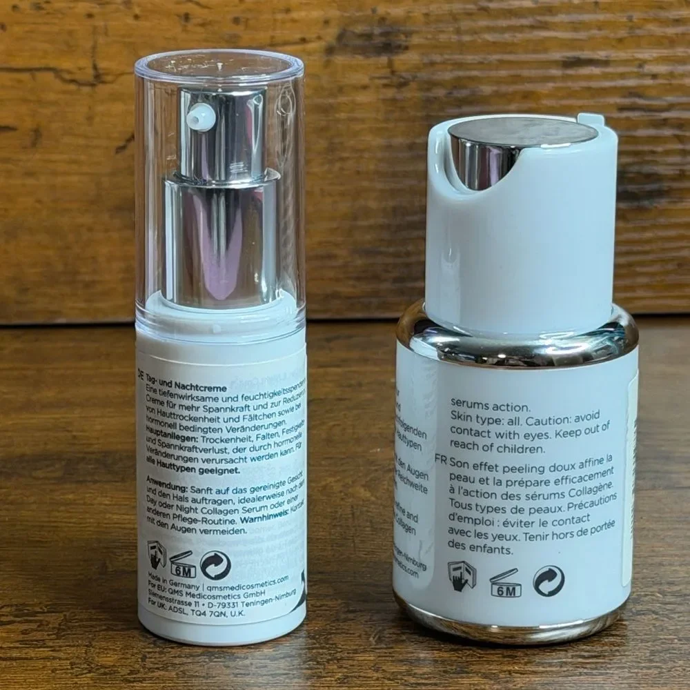 QMS Medicosmetics Collagen Recovery Cream+ Active Exfoliant 11% Skincare Duo-New